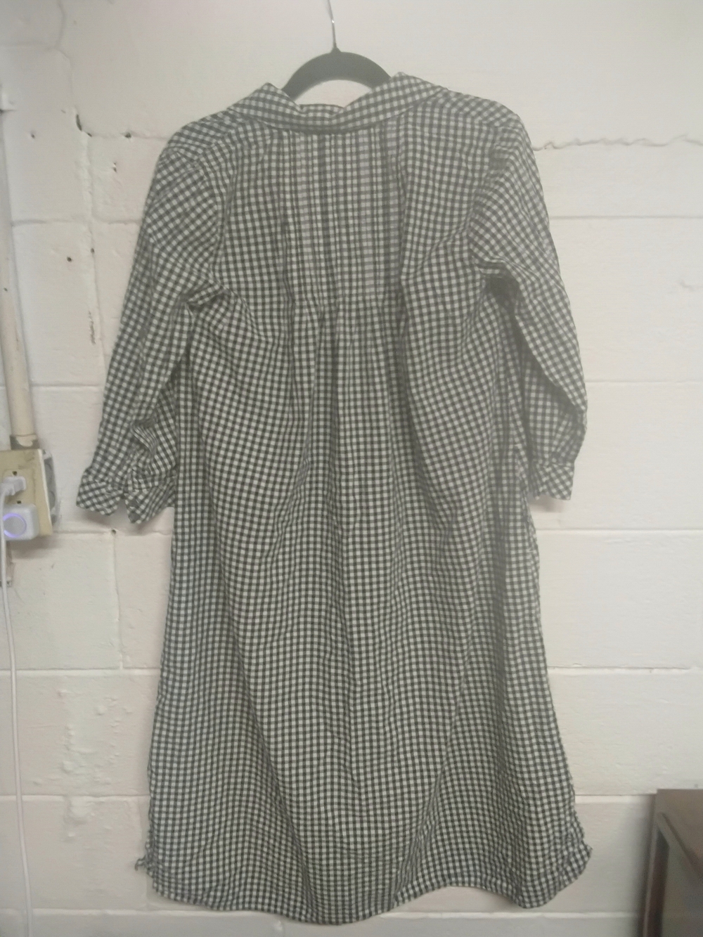 J.jill Gingham V-Neck Maxi Shirt Dress - Blue/White - Picture 4 of 7